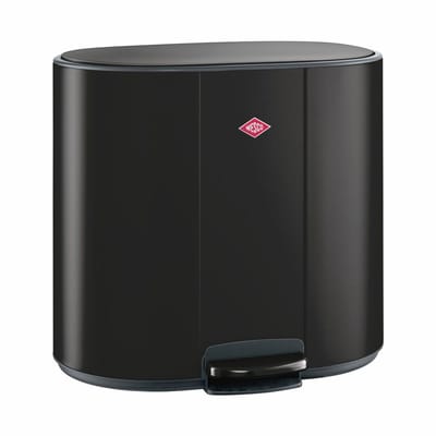 WESCO Multicollector 3 Prullenbak Afvalscheiding (1x25 Liter, 2x12 Liter) | 49 Liter | Metaal - Matzwart | Pedaalemmer met Soft Close en Geurfilter