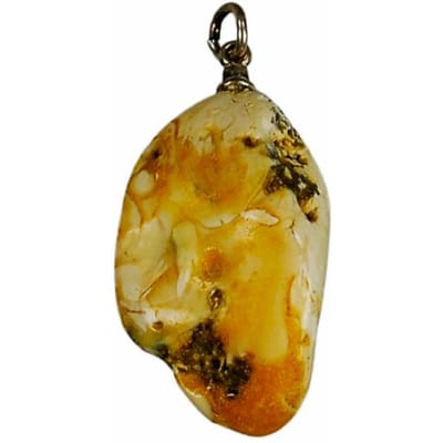 Pendentif ambre miel - Bijoux en ambre de la Baltique beige