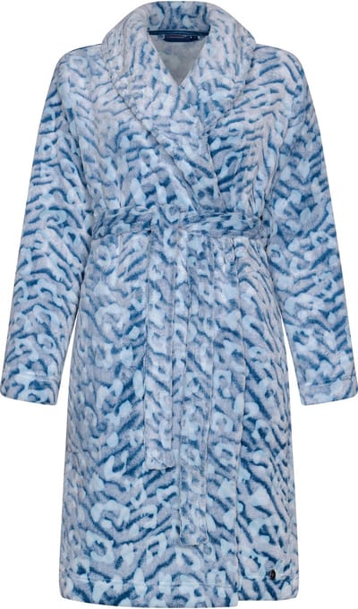 Pastunette Badjas - Wild Dreams - Fleece - Blauw - Maat 40