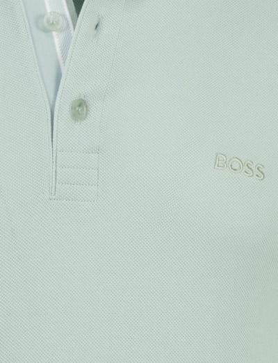 Polo Boss Green Paddy poloshirt groen met witte kraag