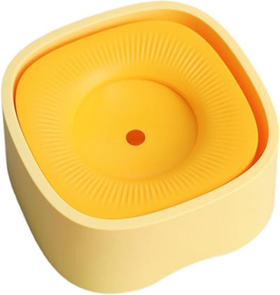 Honden Voerbak - Antislip Drinkbak - Schoon Huisdier - Spatwaterdicht Ontwerp - 20.8 x 20.8 x 10.8 cm - Geel