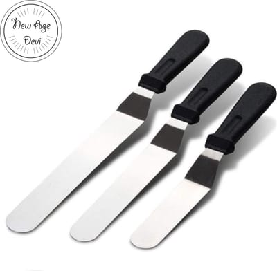 New Age Devi - Paletmes - Glaceermes - Middel - 3 stuks - Gebogen Spatel