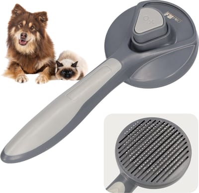 Kattenborstel - Hondenborstel - Dieren kam - Kammen voor huisdieren - Ontwarrende en verzorgende kammen voor honden en katten - Geschikt voor alle vachttypes - Comfortabele handgreep - Ideaal voor het verwijderen van klitten en losse haren - Grijs