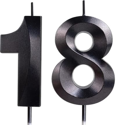 Solidchoice - 3D Verjaardagscadeau Kaars Nummer 18 voor Taartdecoratie