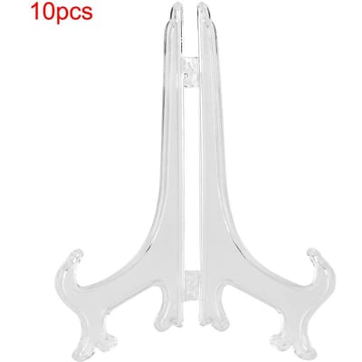 10 stuks Opvouwbare Witte Plastic Bordenhouders Schotel Fotolijst Decoratieve Displaystandaard Rek white