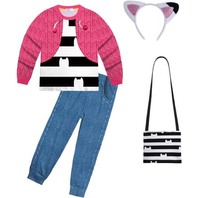Gabbys Dolhouse Kinderkostuum Pyjamaset Gabby Kat Meisjes Lange Mouw T-shirt+Broek Hoofdband Set Kinderen Halloween Nachthemden 130 pink