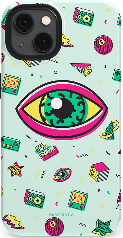 Casetastic Hoesje Geschikt voor Apple iPhone 13 Magsafe - Stijlvolle Beschermende Duo-layer Case - Retro 80s vibes