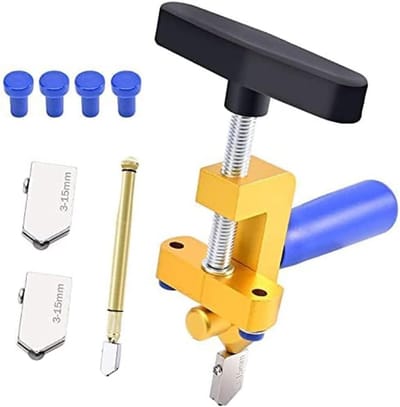 Handmatige tegelsnijder, 2-in-1 glastegelsnijder, handmatige breektang met 3,15 mm wolfraamstalen mes, handgereedschap voor het snijden van glas, spiegels en geglazuurde tegels.