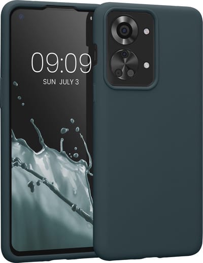 kwmobile telefoonhoesje geschikt voor OnePlus Nord 2T 5G - Hoesje met siliconen coating - Smartphone case in leisteen