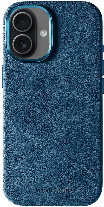 Alcanluxury Alcantara telefoonhoesje geschikt voor Apple iPhone 17 - Ocean Blue