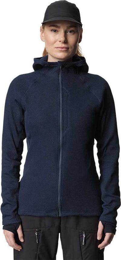 Houdini Pace Flow Fleece Met Kap Blauw S Vrouw