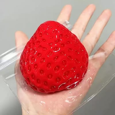 Grote Aardbei Knijp Taba Squishy Speelgoed Kawaii Rood Roze Squishies Fidget Speelgoed Fruit Groenten Zacht Meisje Verjaardagscadeau Speelgoed lichtgrijze kleur