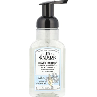 J R Watkins, Foaming Hand Soap, Ocean Breeze, 9 fl oz (266 ml) white