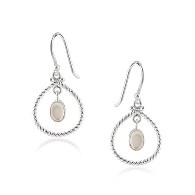 SilverGems Zilveren oorhangers met Rozenkwarts edelstenen