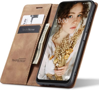 Hoesje geschikt voor Samsung A22 5G - Book Case Leer Slimline Bruin