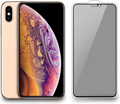 Smartphonica iPhone X/Xs privacy full cover tempered glass screenprotector van gehard glas met afgeronde hoeken geschikt voor Apple iPhone X/10;Apple iPhone Xs
