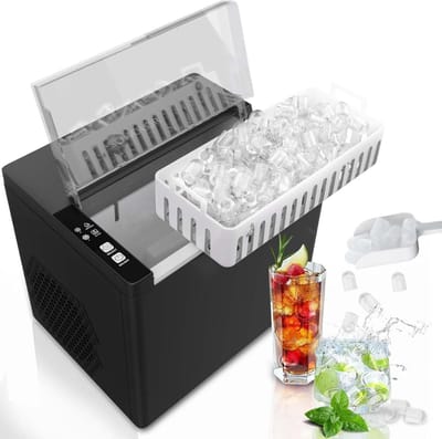 MIRA® Ijsblokjesmachine - Ijsmachine - Ijsblokjesmakers - Zwart- 26cm x 29cm x 27cm