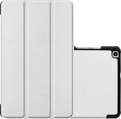 Hoes - Geschikt voor Samsung Galaxy Tab A 8.0 (2019) - Dun & Stevig - Trifold Bookcase - Hard Cover - Hardcover Book Case - Tablet Hoesje - Wit