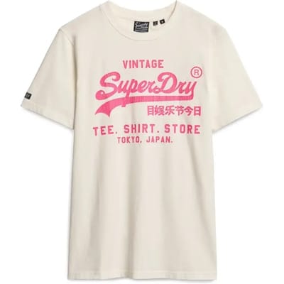 Superdry - T-shirt met neon vintage logo - Heren - T-shirts