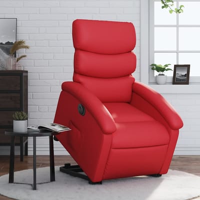 vidaXL - Sta-op-stoel - elektrisch - kunstleer - rood