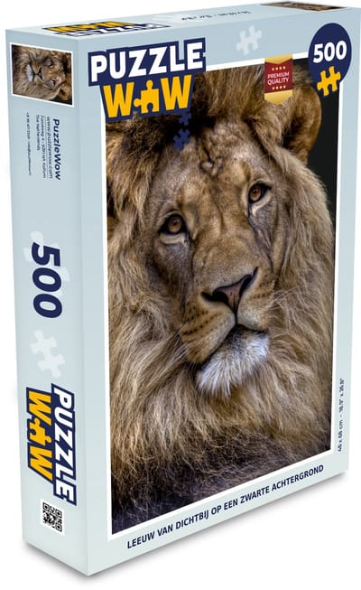 Puzzel Leeuw - Portret - Donker - Legpuzzel - Puzzel 500 stukjes