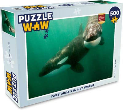 Puzzel Twee orka's in het water - Legpuzzel - Puzzel 500 stukjes