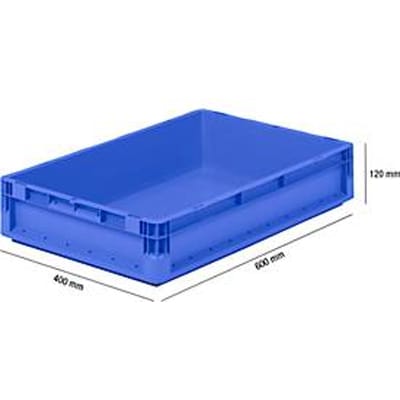 Lichte Eurobox ELB 6120, van PP, inhoud 23,3 l, zonder deksel, blauw