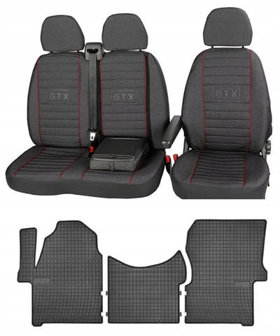 FROGUM Volkswagen Crafter I - Automaat Set Stoelhoezen en Matten - Perfecte Pasvorm - Versterkt & Geurloos - Eenvoudige Montage