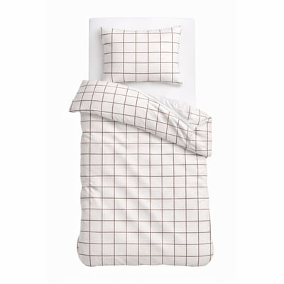 HappyNest - Dekbedovertrek Eenpersoons - 140x220 cm + Met 1 Kussenslopen - 60*70 cm - Wit - Strijkvrij