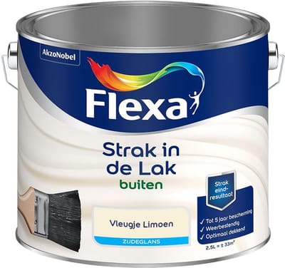 Flexa - Strak In De Lak Buitenlak Zijdeglans - Vleugje Limoen - Mengverf - 2,5 L