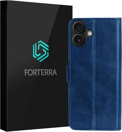 Hoesje Geschikt voor Apple iPhone 17 - Luxe Bookcase - Walletcase Hoes - Portemonnee - Cover - Donkerblauw