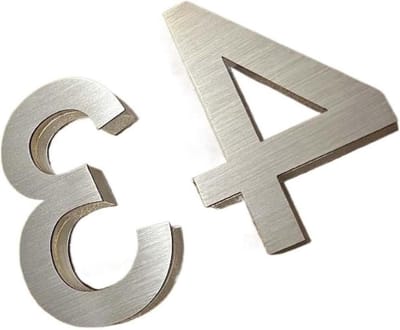 Huisnummer Sticker - Zelfklevend Nummer - Huis Decoratie - Roestvrij Staal - 75 mm - Zilver