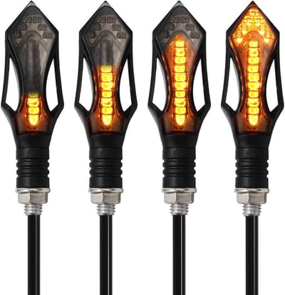 4 Stuks Dynamische LED Motor Knipperlichten Universeel 12V Amber – Waterdicht