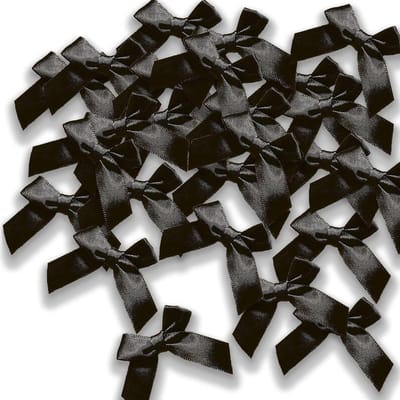 Mini Bows in Rood en Zwart - 48 Stuks Kleine Strikken voor Cadeaus, Decoraties en Feestdagen, 5 cm