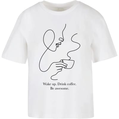 Dames-T-shirt Miss Tee Drink Coffee Be Awesome