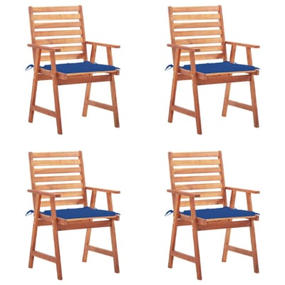 vidaXL - Tuinstoelen - 4 - st - met - kussens - massief - acaciahout