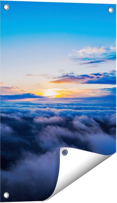 Gards Tuinposter Zonsondergang in de Wolken - 40x60 cm - Tuindoek - Tuindecoratie - Wanddecoratie buiten - Tuinschilderij