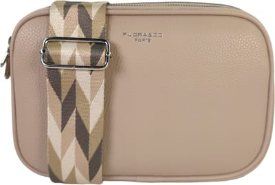 Flora&Co - Paris - Crossbody handtas - 3 vakken met rits - instelbare riem & fashion riem - beige