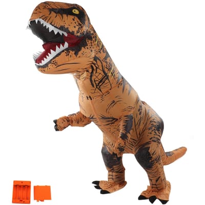 Costume de dinosaure gonflable T-Rex pour Halloween, cosplay, fête de Noël marron