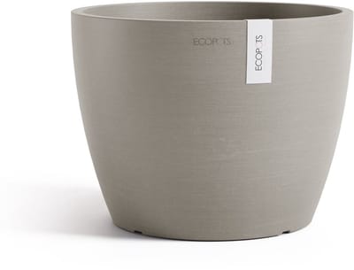 Ecopots Stockholm 24 - Taupe - Ø23,3 x H17,7 cm - Ronde taupe bloempot