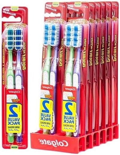 Tandenborstel - Mondverzorging - Dagelijkse mondhygiëne - V-vormige borstelharen - 2 stuks - Blauw