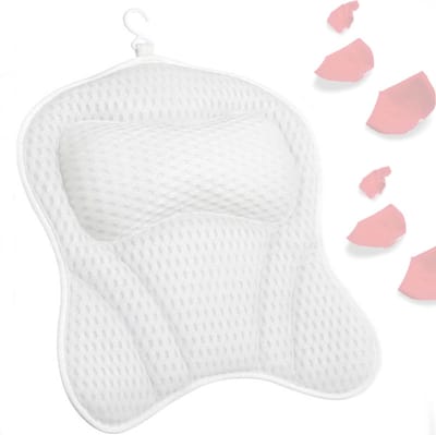 Nivard Badkussen - Badkussens Voor In Bad - Nekkussen Bad - Hoofdsteun Bad - Antislip - Spa Kussen - Jacuzzi Accessoires - Wit