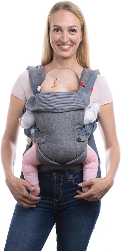 4-in-1 Ergonomische Draagzak voor Baby's, 3,6 - 14,5 kg - Grijs Mosed