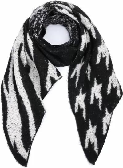 Bijoutheek Sjaal (Fashion) Vierkant Blokjes 70 x 70cm Wit