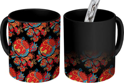 Magische Mok - Foto op Warmte Mokken - Koffiemok - Draak - Patronen - Oud en Nieuw - Magic Mok - Beker - 350 ML - Theemok