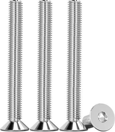 25 Stuks M6 X 50 mm Verzinkte Schroeven RVS V2A A2 met Zeskantkop DIN 7991 - Roestvrij Staal, Schroeven voor Hout en Metaal, Draad Schroeven