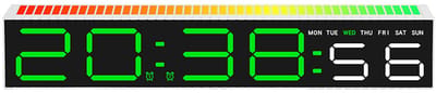 Wekker - Digitale wekker - Reiswekker - Digitale klok - Digitale klok slaapkamer - Led-klok - Met dubbele alarmen - Instelbare helderheid - RGB-lichtstrips - Geluidsregeling - Met ophaalfunctie - Voor nachtkastje - Zwart