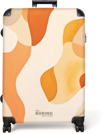NoBoringSuitcases.com® - Koffer groot - Reiskoffer lichtgewicht - Abstracte vormen - Rolkoffer met 4 wielen - Grote trolley XL - 98 liter bagage
