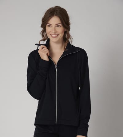 Triumph Thermal TRACKSUIT TOP Vrouwen Loungewear vest - BLACK - Maat 40