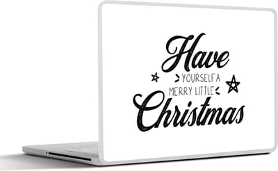 Laptop sticker - 10.1 inch - Kerst - Spreuken - Have yourself a merry little Christmas - Quotes - 25x18cm - Laptopstickers - Laptop skin - Cover